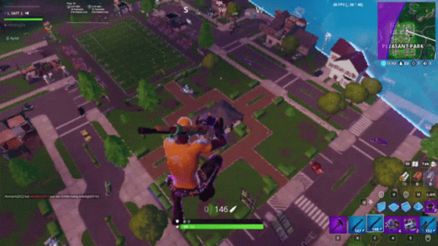 Fortnite Character Shooting Building GIF