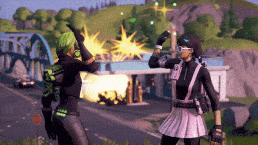 Fortnite Game Sparkling High Five GIF