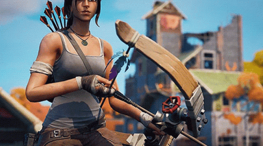 Fortnite Lara Croft Arrow Battle GIF