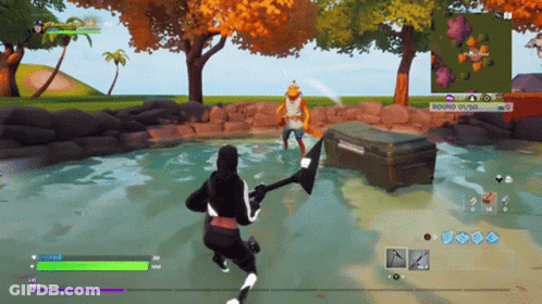 Fortnite Person Holding Spear In Water GIF