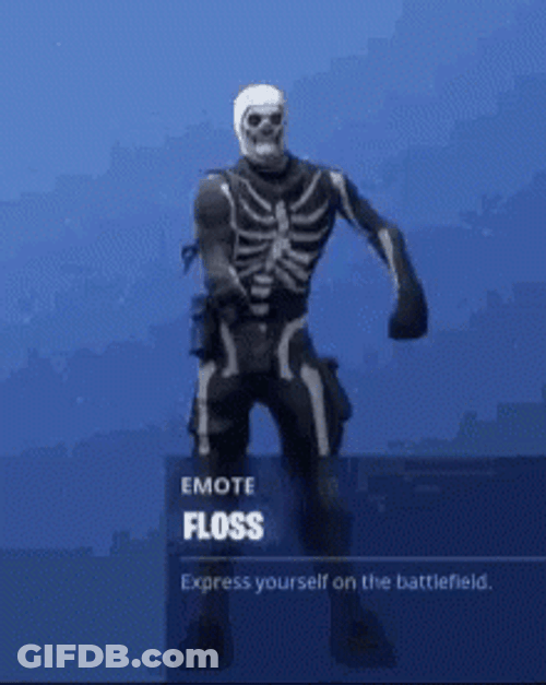 Fortnite Skull Trooper Floss Emote Dance GIF