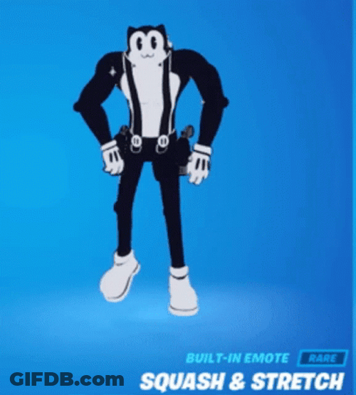 Fortnite Toon Meowscles Squash And Stretch Emote GIF
