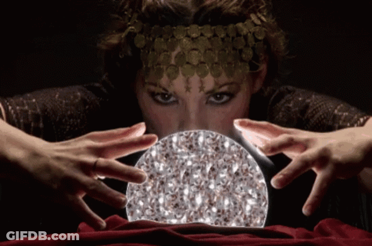 Fortune Teller Watching Crystal Ball GIF