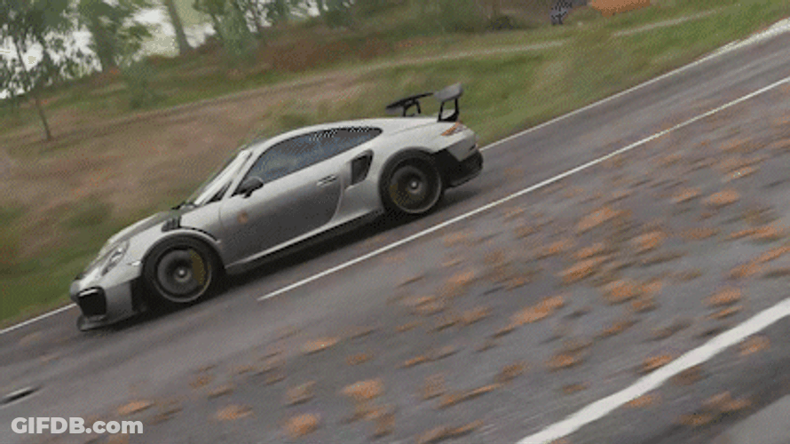 Forza Horizon 4 Porsche 911 GT2 RS Silver GIF