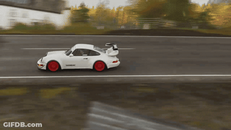 Forza Horizon 4 Porsche 911 Turbo White Running GIF