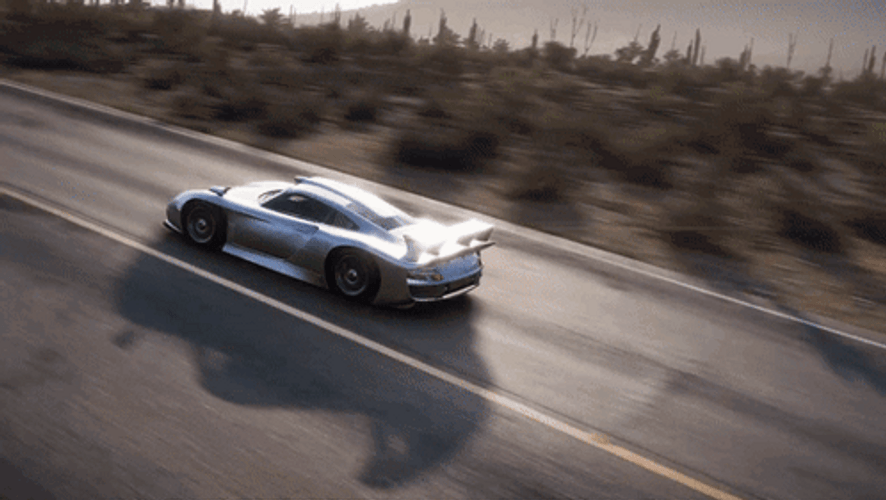 Forza Horizon 5 Porsche 911 GT1 Silver GIF