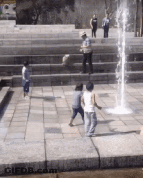 Fountain Flip Up Kids Falling GIF