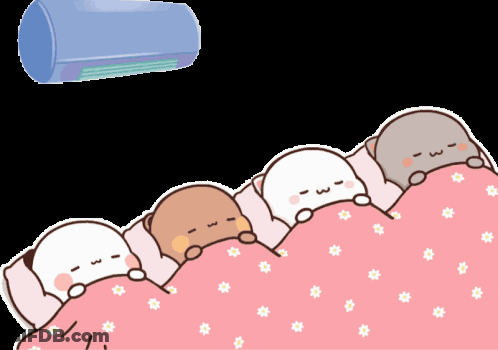 Four Bears Sleeping Under Air Conditioner GIF