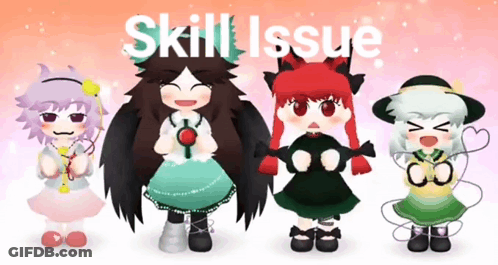 Four Cartoon Characters Skill Issue GIF
