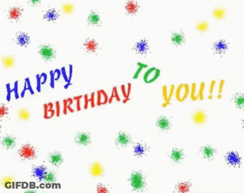Four Different Colored Balloons Flying In A Row GIF