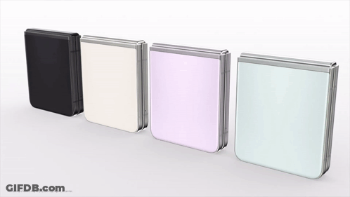 Four Different Colored Phones Lined Up GIF