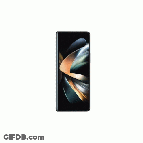 Four Different Colored Samsung Phones Are Lined Up On A White Surface GIF