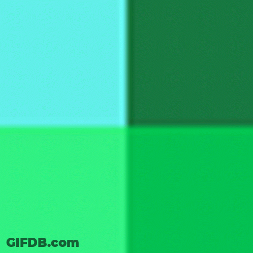 Four Different Shades Of Green Are Shown In A Row . GIF