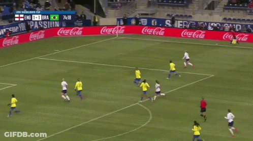 Four Female Soccer Players White Shirts The World At Our Feet GIF