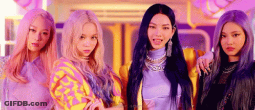 Four Girls With Purple Hair GIF