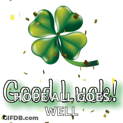 Four Leaf Clover Saying Good Luck GIF