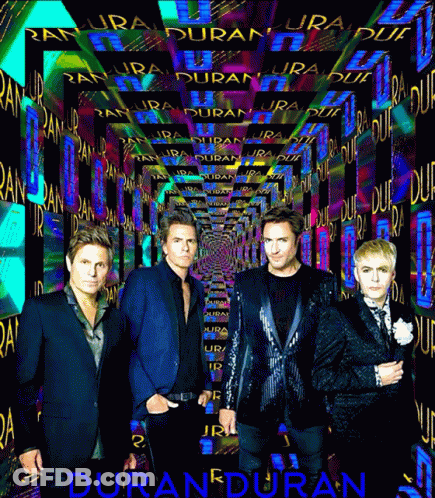Four Men Standing In Front Of Duran Duran Tunnel GIF