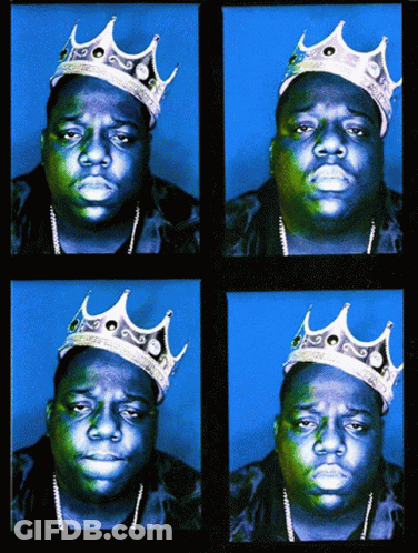 Four Portraits Of Man With Crown On Blue Background GIF