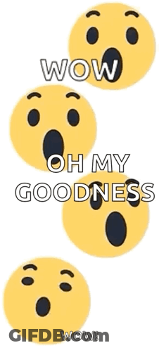 Four Smiley Faces Are Stacked On Top Of Each Other With The Words Wow Oh My Goodness Wow Written Below Them GIF