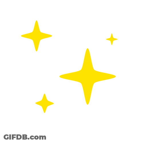 Four Sparkles Fading Away GIF