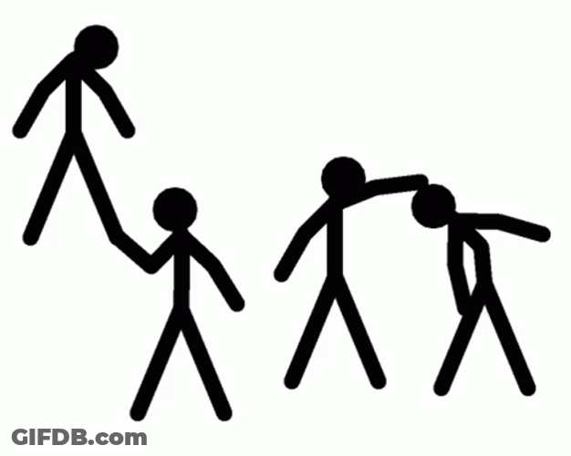 Four Stick Figures GIF