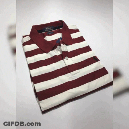 Four Striped Polo Shirts Are Stacked On Top Of Each Other . GIF