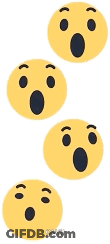 Four Yellow Smiley Faces With Their Mouths Open And The Word Omg Written On The Bottom GIF