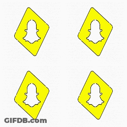 Four Yellow Squares With A White Snapchat Logo On Them GIF