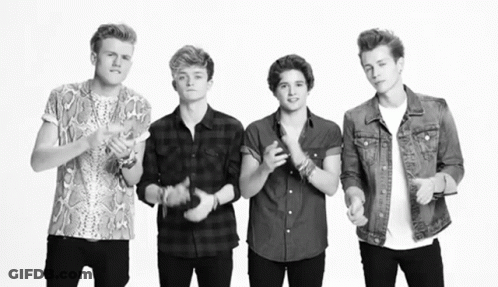 Four Young Men Clapping GIF