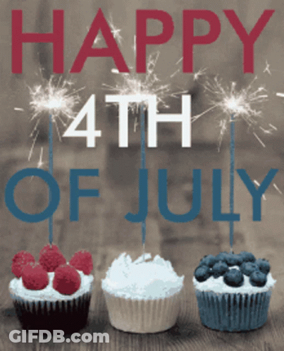 Fourth Of July Cupcakes With Sparklers GIF