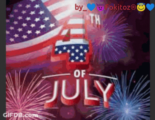 Fourth Of July Fireworks Greeting Card GIF