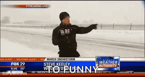 Fox 29 Newscast Man Pointing In Snow GIF