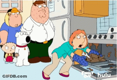 Fox Advertisement For Family Guy Woman Holding Dog In Oven GIF