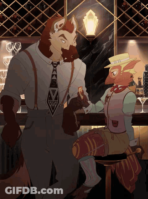 Fox And Bird Kiss GIF