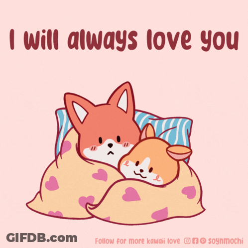Fox And Corgi Sleeping Under Blanket I Will Always Love You GIF