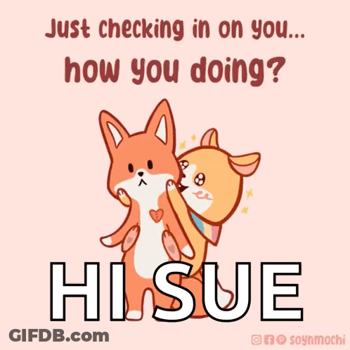 Fox And Dog Checking In GIF