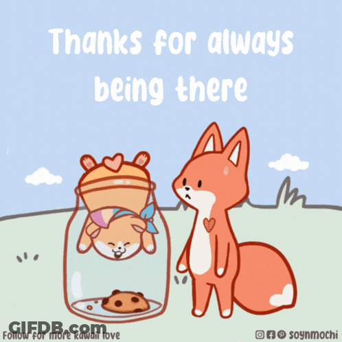 Fox And Dog Saying Thanks For Always Being There GIF
