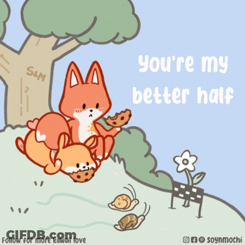 Fox And Rabbit You're My Better Half GIF