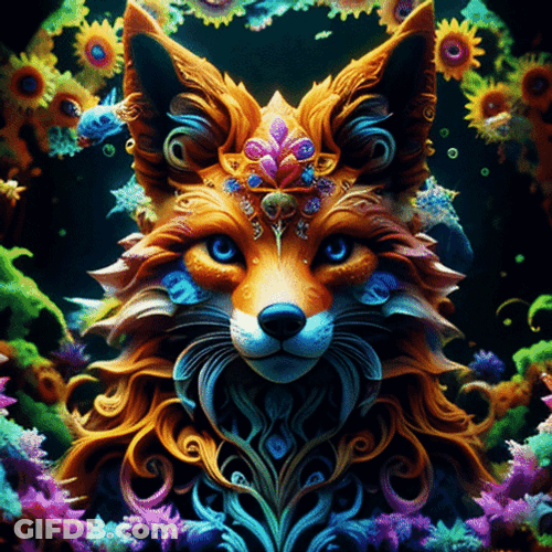 Fox Animation Acid Trip GIF