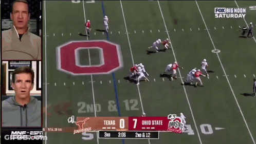 Fox Big Noon Saturday Shows A Football Game Between Ohio State And Texas GIF