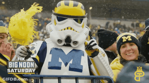 Fox Big Noon Saturday Storm Trooper Mascot Advertisement GIF