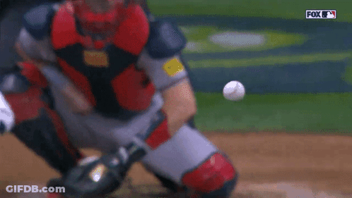 Fox Broadcast Baseball Game With Catcher GIF