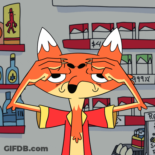 Fox Covering Eyes In Front Of Marlboro Cigarettes GIF