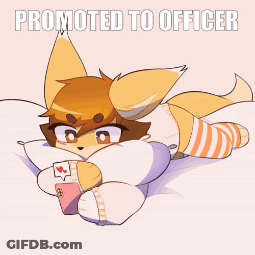 Fox Cute Blush Promoted To Officer GIF