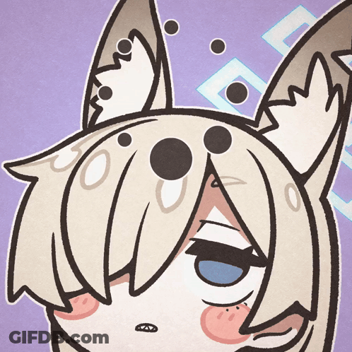 Fox Face Drawing With Purple Background GIF