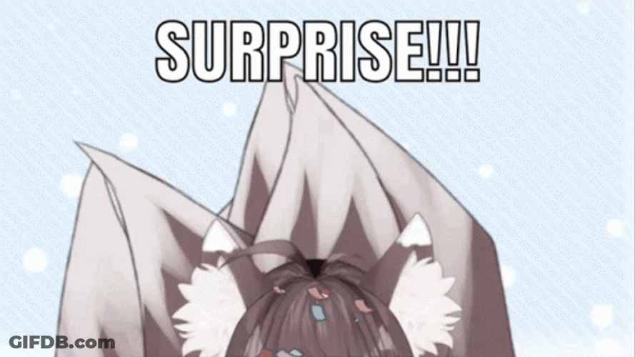 Fox Girl Surprise Anime Happy Birthday GIF