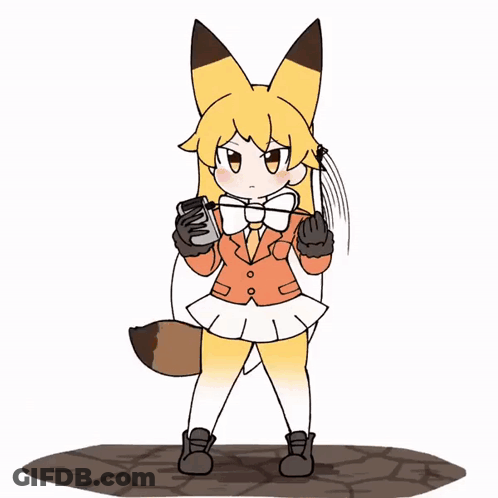 Fox Girl With Bow Tie GIF