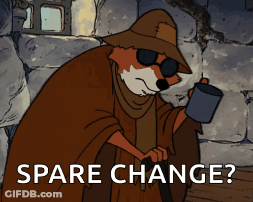 Fox Holding Mug Spare Change GIF