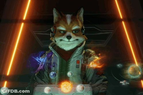 Fox In Headphones And Jacket Holding Box GIF
