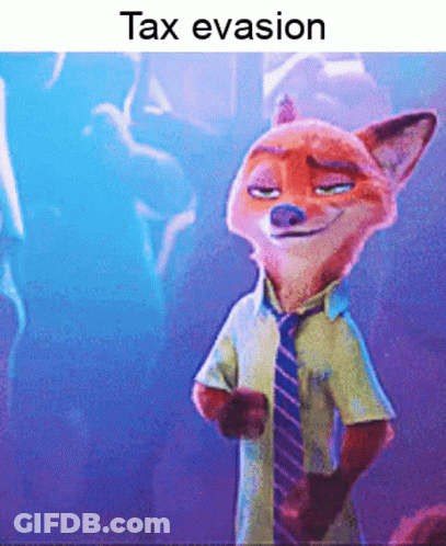 Fox In Shirt And Tie Saying Tax Evasion GIF